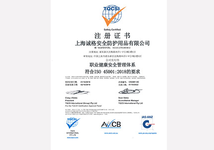 OHSAS45001職業(yè)健康安全管理體系認(rèn)證證書(shū)